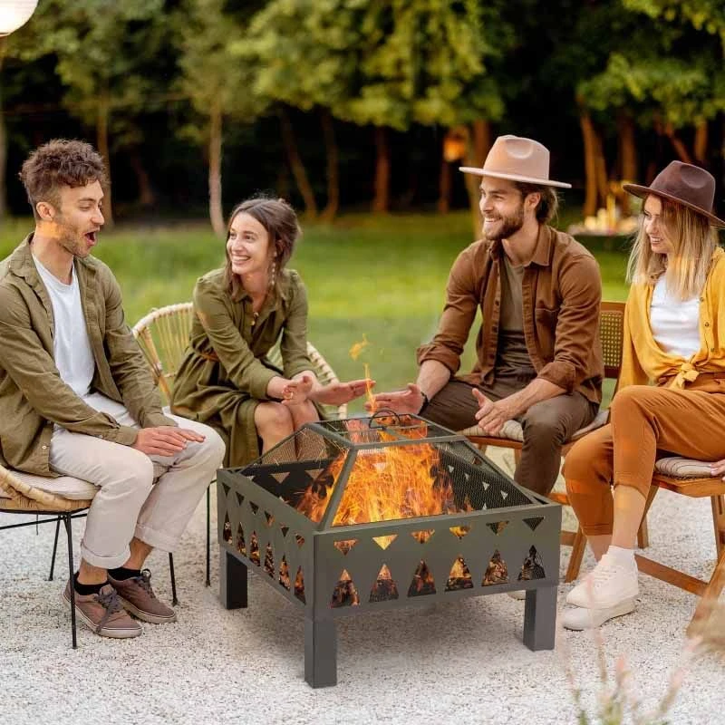 Outsunny Outdoor Fire Pit - Black - 842-232 - Image 3