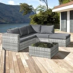 Oseasons® Aruba Rattan 5 Seater Corner Set - Dove Grey - 106037