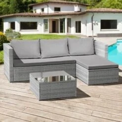 Oseasons® Corfu Rattan 3 Seater Chaise Lounge Set - Dove Grey - 106047