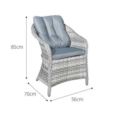 Oseasons® Sicilia Rattan 4 Seater Dining Set - Dove Grey With Black Glass - 106373 - Image 2