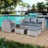 Oseasons® Acorn Rattan 5 Seater Lounge Sofa Set - Dove Grey - 106376