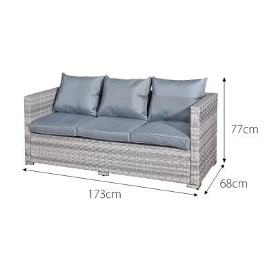Oseasons® Acorn Rattan 5 Seater Lounge Sofa Set - Dove Grey - 106376 - Image 3