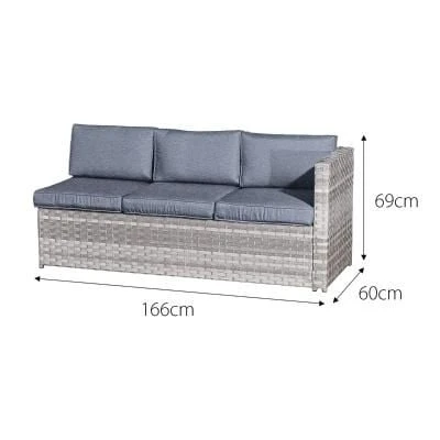 Oseasons® Acorn Rattan 6 Seater Corner Sofa Set - Dove Grey - 106377 - Image 3