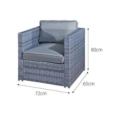 Oseasons® Malta Rattan 9 Seater U-Shape Set - Ocean Grey - 106425 - Image 2