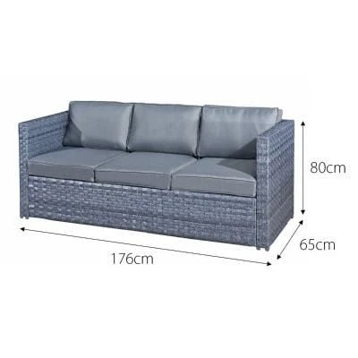 Oseasons® Malta Rattan 9 Seater U-Shape Set - Ocean Grey - 106425 - Image 3