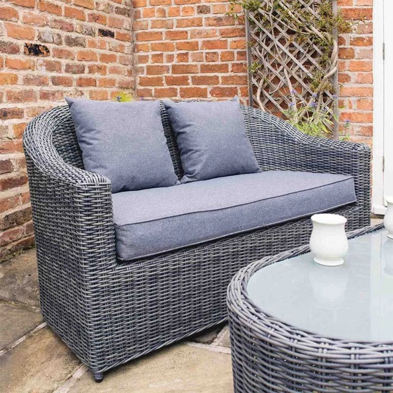 Rowlinson Bunbury 4 Piece Rattan Sofa Set - Grey Weave - BUNGWSET - Image 4