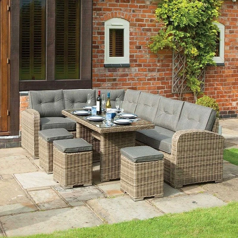 Rowlinson Thornbury 5 Piece Corner Dining Set - Natural Weave - THORSETHT