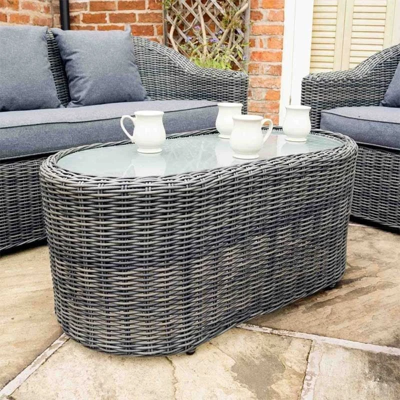 Rowlinson Bunbury 4 Piece Rattan Sofa Set - Grey Weave - BUNGWSET - Image 2