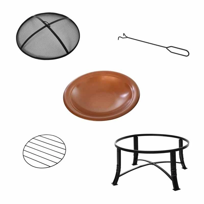 Outsunny Steel Outdoor Patio Fire Pit - Bronze/Black - 842-173 - Image 5