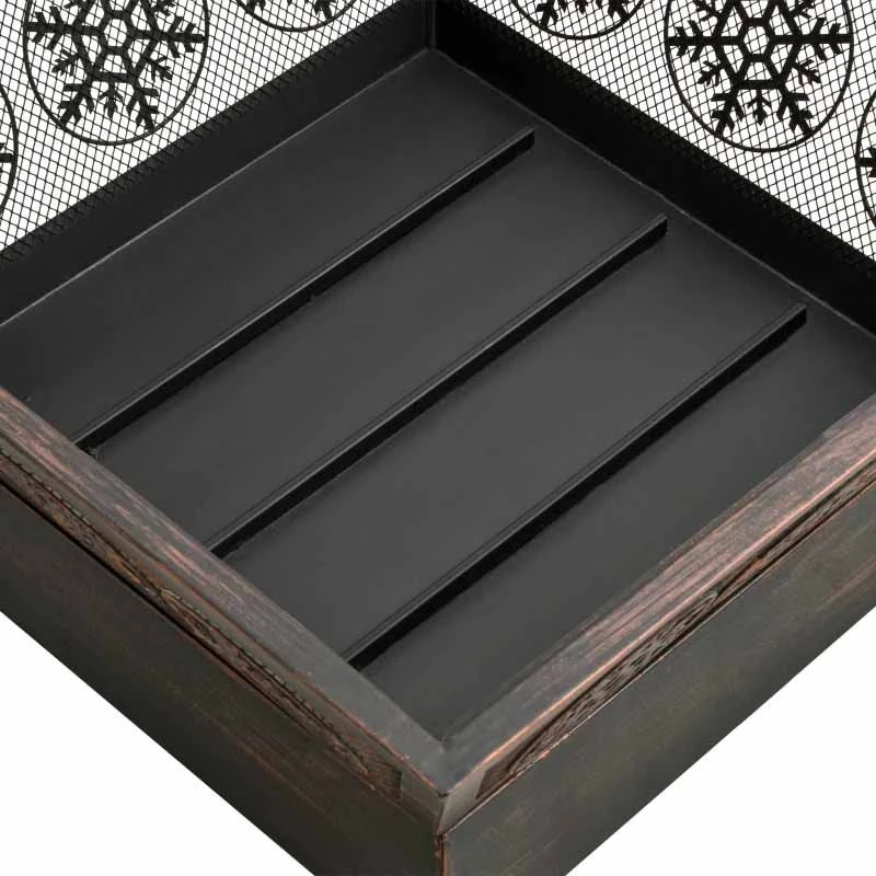 Outsunny Snowflake Pattern Outdoor Fire Pit - Bronze - 842-256 - Image 4