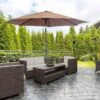 Outsunny 3x2.45m Patio Parasol - Coffee - 840-070CF