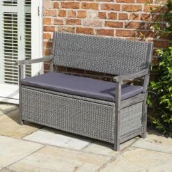Rowlinson Alderley Rattan Storage Bench - WICKBENCH