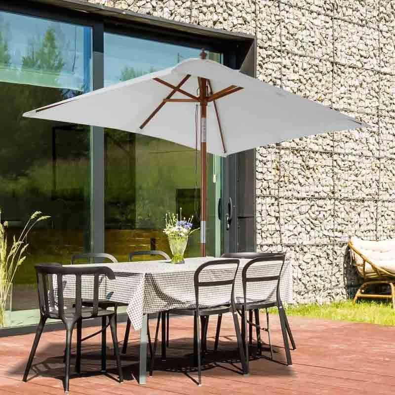 Outsunny Patio Umbrella Parasol - Cream White - 84D-017CW - Image 4