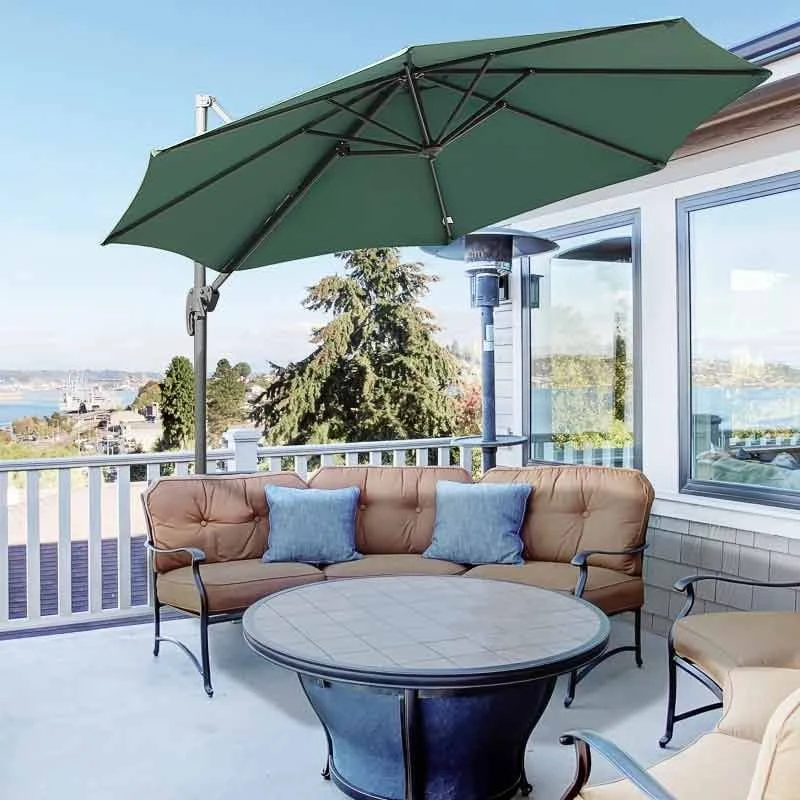 Outsunny Umbrella Parasol With 360 Rotation 294x248Hcm - Green - 84D-052GN - Image 3