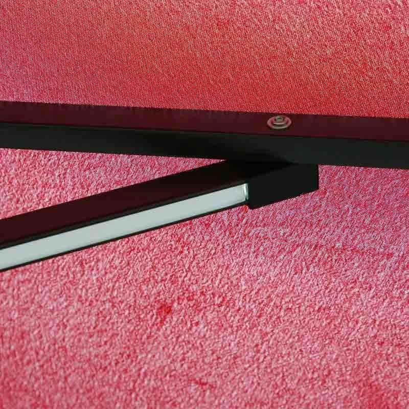 Outsunny 2.95x2.45Hm Umbrella Parasol With Solar Powered LED Strips - Wine Red - 84D-066WR - Image 5