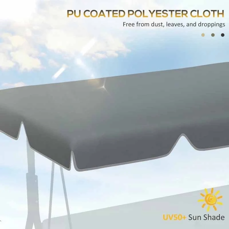 Outsunny Anti-UV Canopy Replacement - Dark Grey - 84A-287V00CG - Image 3