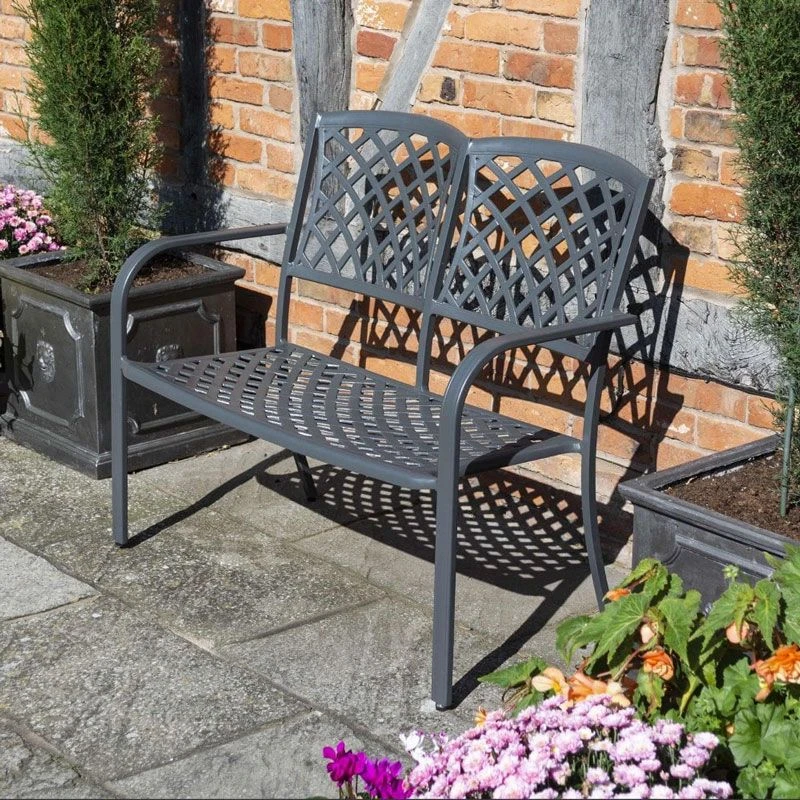 Rowlinson Vienna Aluminium Bench - Gunmetal Grey - VIENBENCH