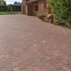 Brett Alpha Antique Block Paving Rectangular 60mm Large Brick Pack Of 352 - Brindle - NLAL60BR