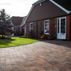 Brett Beta Block Paving Rectangular 80mm Large Brick Pack Of 232 - Burnt Oak - BL80BO