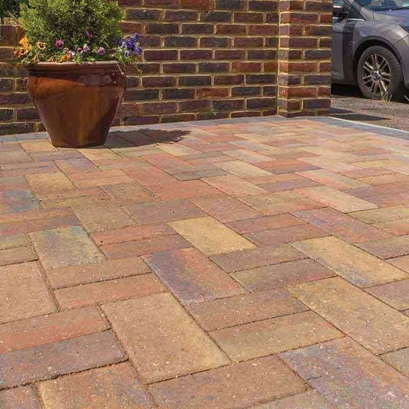 Brett Delta Block Paving (Barrow) Rectangular 50mm Brick Pack Of 276 - Brindle - DLBV50BR