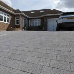 Brett Lugano Block Paving Rectangular 80mm Large Brick Pack Of 224 - Graphite Grey - LUL80GG
