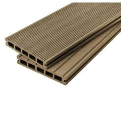 Cladco WPC Original Hollow Composite Decking Board 2.4 Metre X 150 X 25mm - Teak/Original Wood - WPCHT22