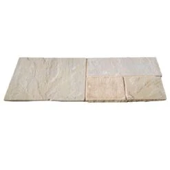 Brett Riven Sandstone Garden Natural Stone Square 22mm Pack Of 40 - Forest Glen - SSBFG
