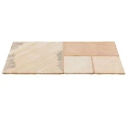 Brett Riven Sandstone Garden Natural Stone Rectangular 22mm Pack Of 28 - Fossil Mint - SSDFM