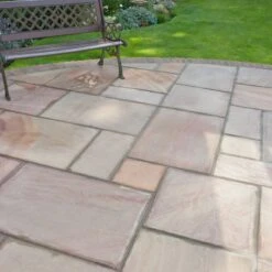 Brett Riven Sandstone Garden Natural Stone Square 22mm Pack Of 40 - Sunrise - SSBSR