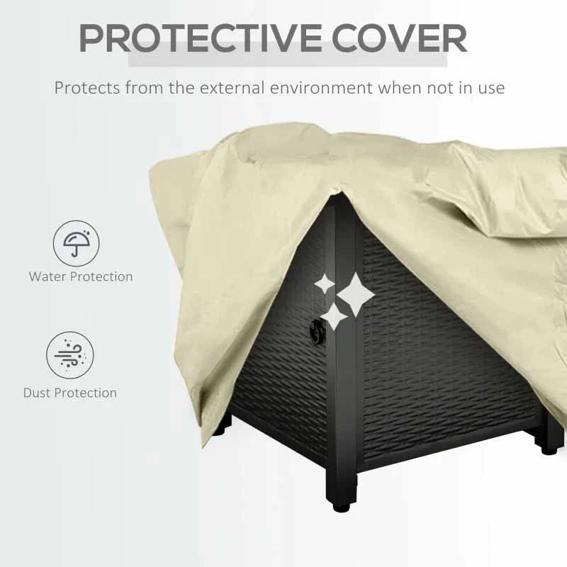 Outsunny Square Propane Gas Fire Pit Table 40000 BTU - Black - 842-260V70 - Image 3