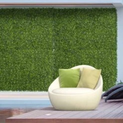 Outsunny 12 Piece 20" X 20" Artificial Grass Wall Panel - Green - 844-465V01