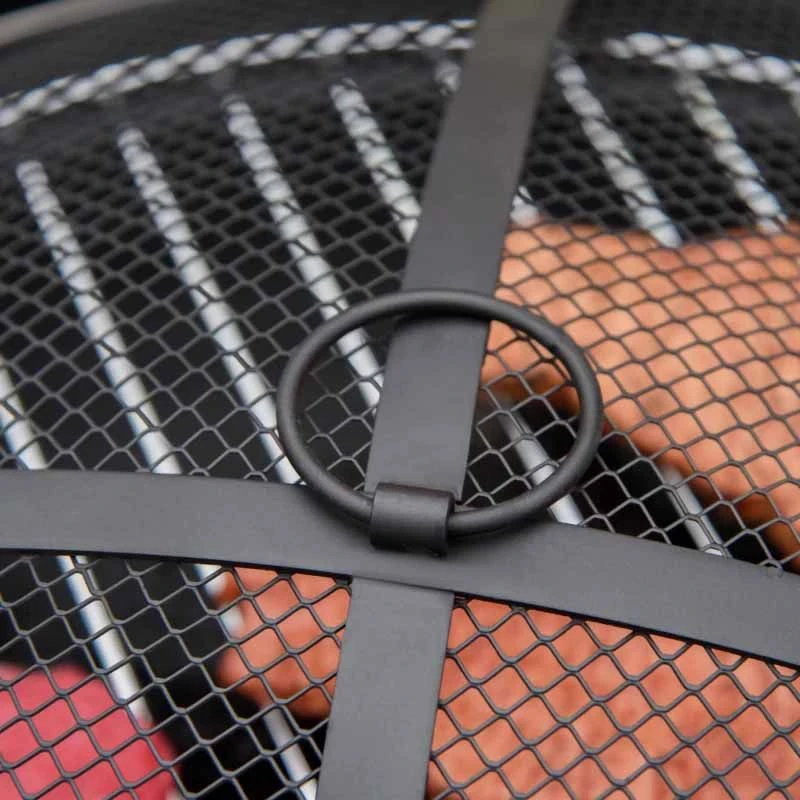 Outsunny 3-in-1 Mosaic Pattern Outdoor Fire Pit - Black/Beige - 842-216 - Image 5