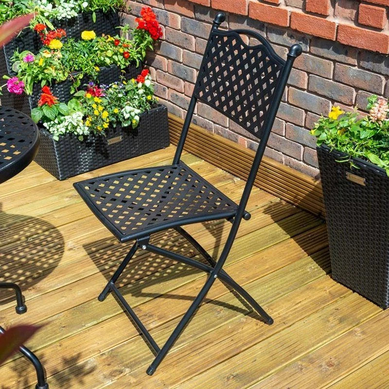 Rowlinson Havana 3 Piece Bistro Set Black - HAVLBLK - Image 2