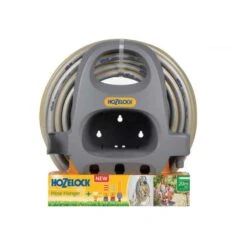 Hozelock Hose Hanger With 20m Hose & Fittings - Grey - HOZ2364