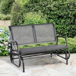 Outsunny 2-Person Outdoor Glider Bench - Grey - 84A-076GY