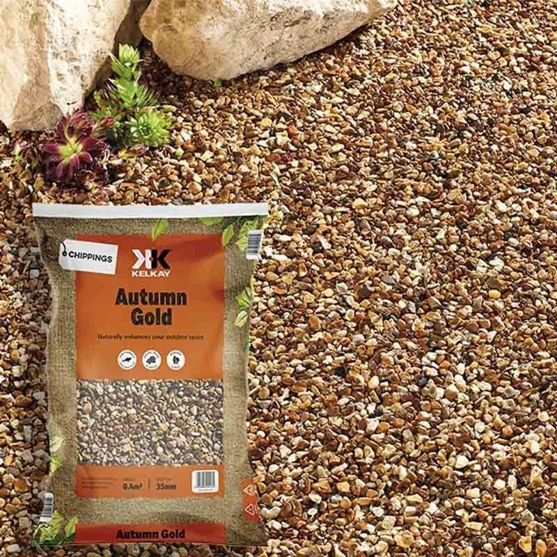 Kelkay Autumn Gold Garden Chippings 8-12mm - Bulk Bag - 7002