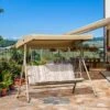 Outsunny 3 Seater Garden Swing Chair - Beige - 84A-101