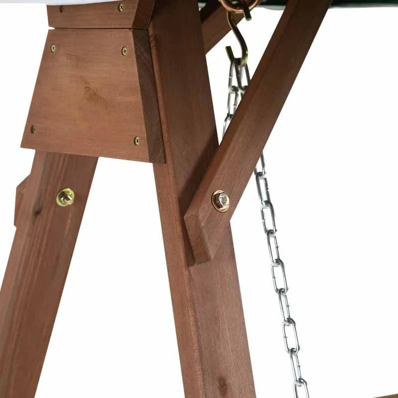 Outsunny Fir Wood Garden Swing Chair - Green - 84A-136GN - Image 5