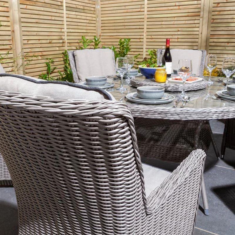 Rowlinson Prestbury 7 Piece Dining Set - Natural Stone - NSPRESET6 - Image 8