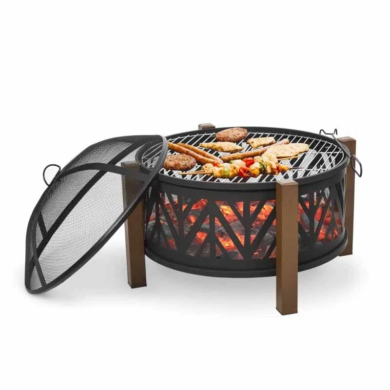 Outsunny Outdoor Fire Pit - Black/Brown - 842-172 - Image 10