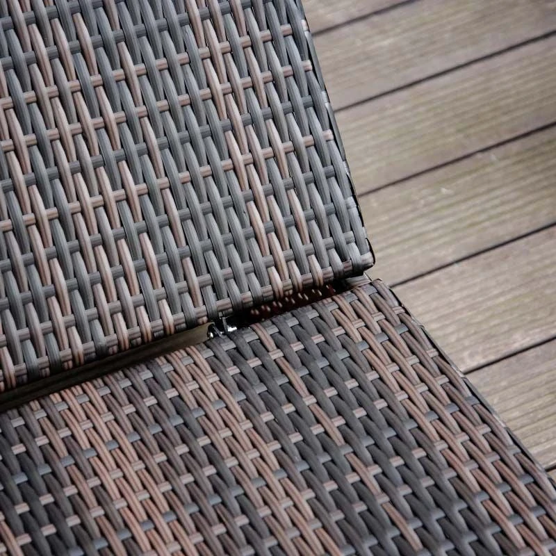 Outsunny Rattan Reclining Sun Lounger - Brown - 01-0230 - Image 6