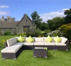 Outsunny 7-Seater Rattan Garden Furniture Set - Brown - 01-0713