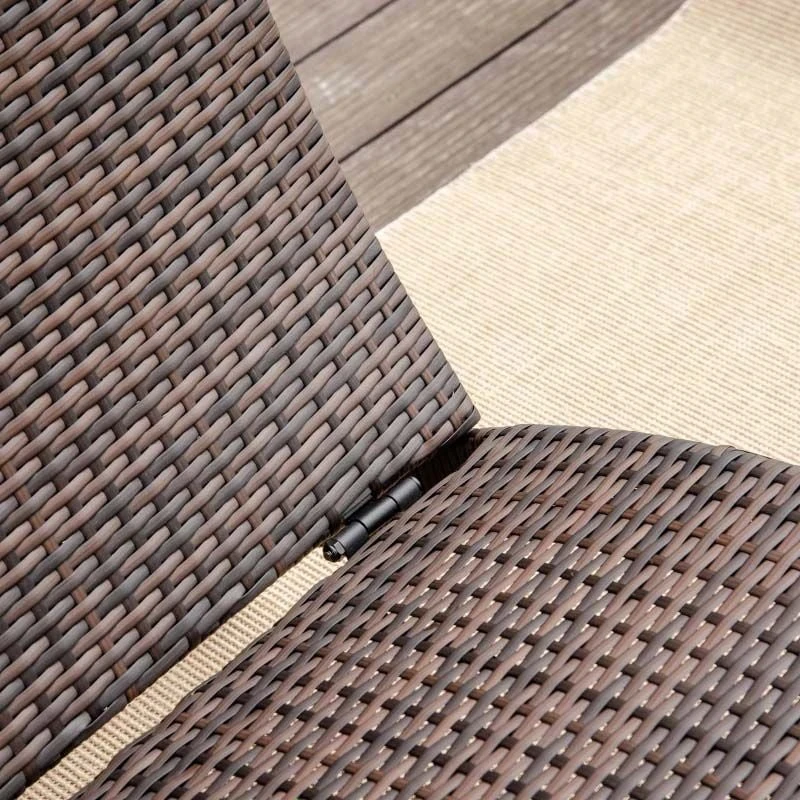 Outsunny Rattan Sun Lounger - Brown/Cream - 01-0800 - Image 9