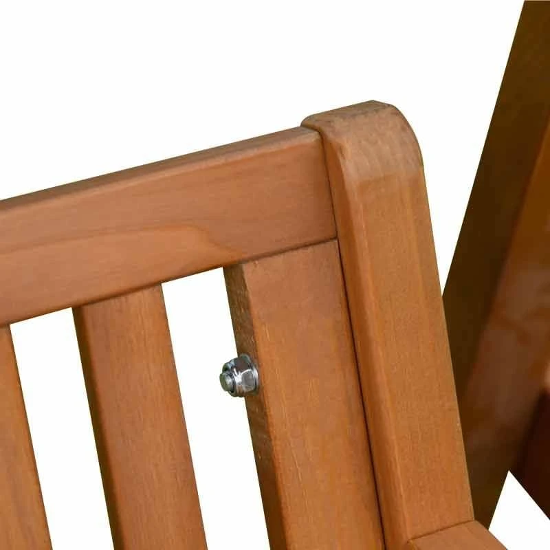 Outsunny 3-Seater Larch Wood Swing Chair - Teak - 01-0863 - Image 5