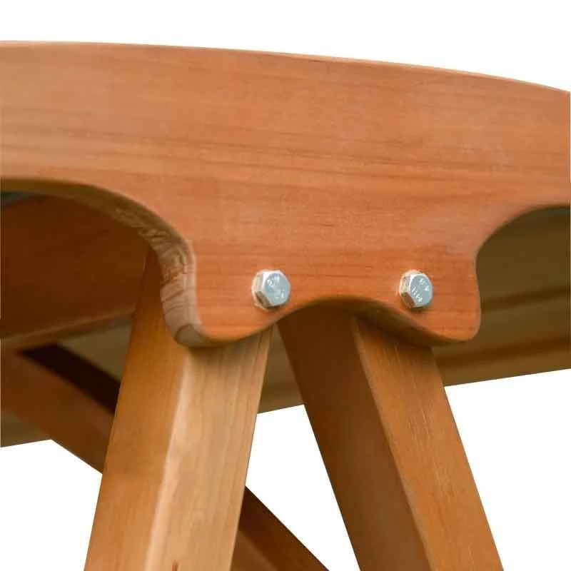 Outsunny 3-Seater Larch Wood Swing Chair - Teak - 01-0863 - Image 6