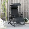 Outsunny Rocker Sun Lounger Chair - Black - 84A-080V01BK