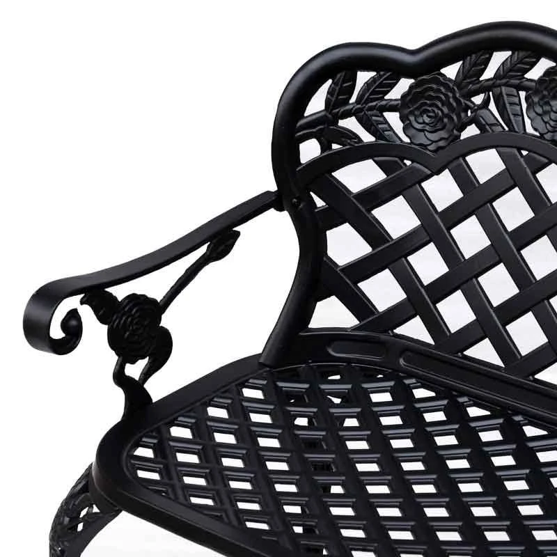 Outsunny Cast Aluminium Garden Bench - Black - 84B - 189 - Image 8