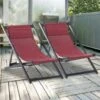 Outsunny 2-Piece Garden Deck Chairs - Red - 84B-342V70WR