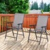 Outsunny Set Of 2 Foldable Metal Garden Chairs - Grey - 84B-381GY