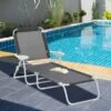 Outsunny Reclining Sun Lounger - Grey - 84B-438CG